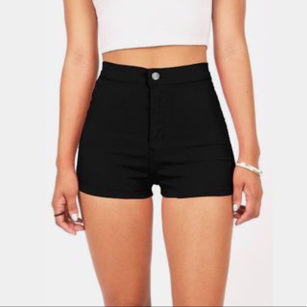 Dark Blue, High waisted, Shorts